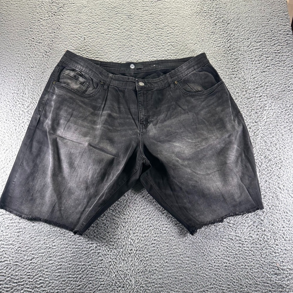 Jordan Craig Shorts Mens‎ 42 Black Cotton Denim Bermuda Workwear Faded Stretch